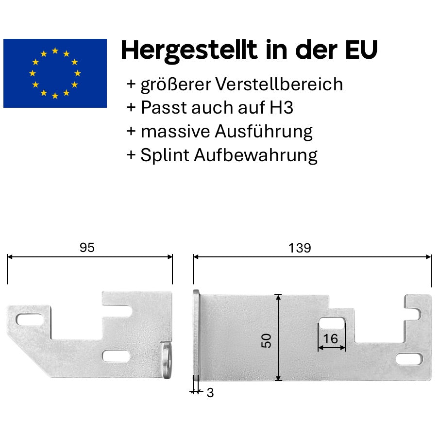 Hecktürverriegelung Ducato bemaßt