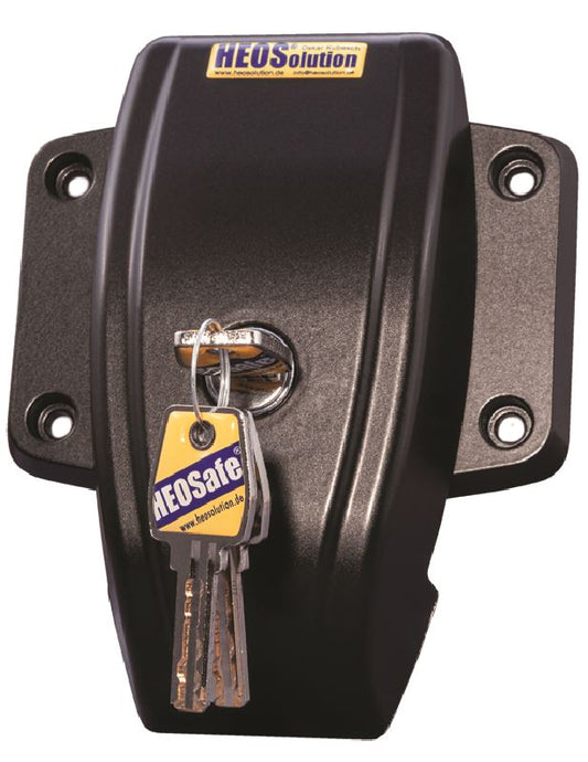 HEOSafe Van Security – Zusatzschloss für Schiebe- & Hecktüren (Schwarz / Weiß)