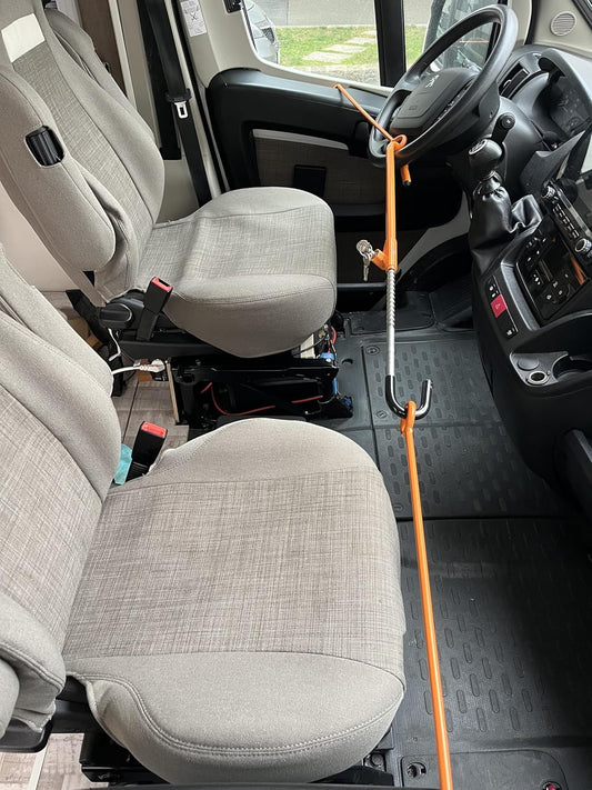 Motorhome door lock with steering wheel lock universal fit