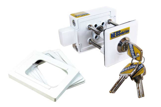 HEOSafe Zusatzschloss für Außenklappen, Heckgarage & Aufbautüren (Wohnmobil/Caravan)