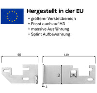 Hecktürverriegelung Ducato bemaßt