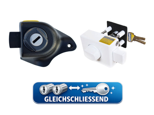 Gleichschließendes HeoSafe Set: Fahrerhaus-Schlösser + Aufbauschloss, ein Schlüssel für alle