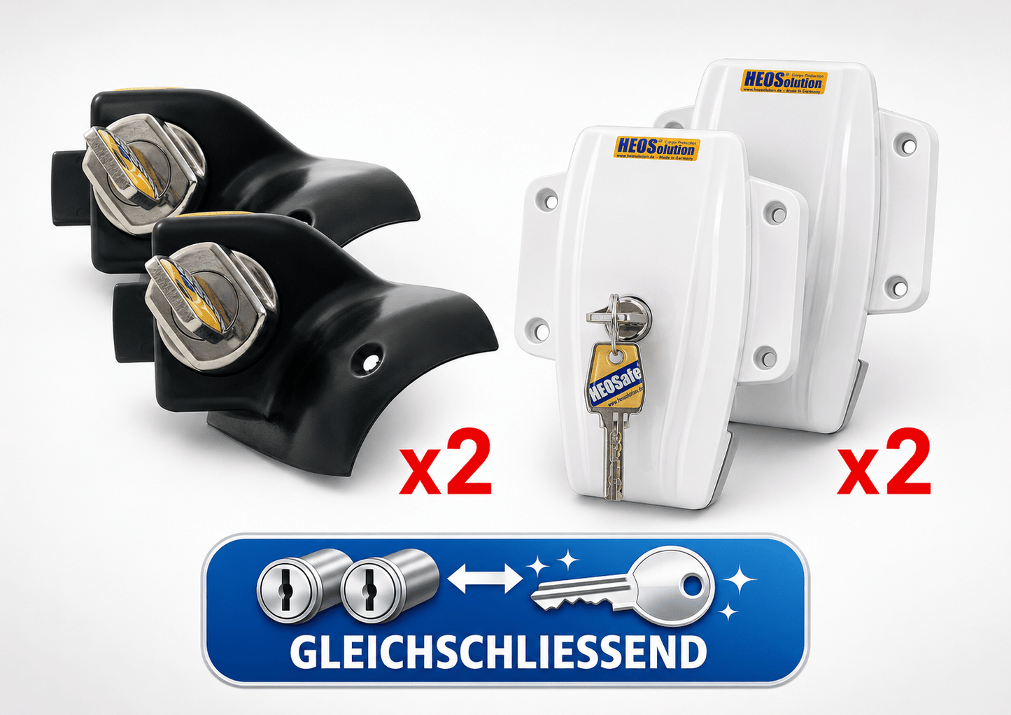 HEOSafe Sicherheits - Set Kastenwagen für Fahrerhaus, Schiebetür und Hecktür – Fiat Ducato Serie 8 / Boxer / Jumper - Prickstop.com