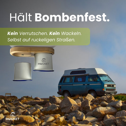 Magnetischer Emaille Tassenhalter für Camping & Wohnmobil