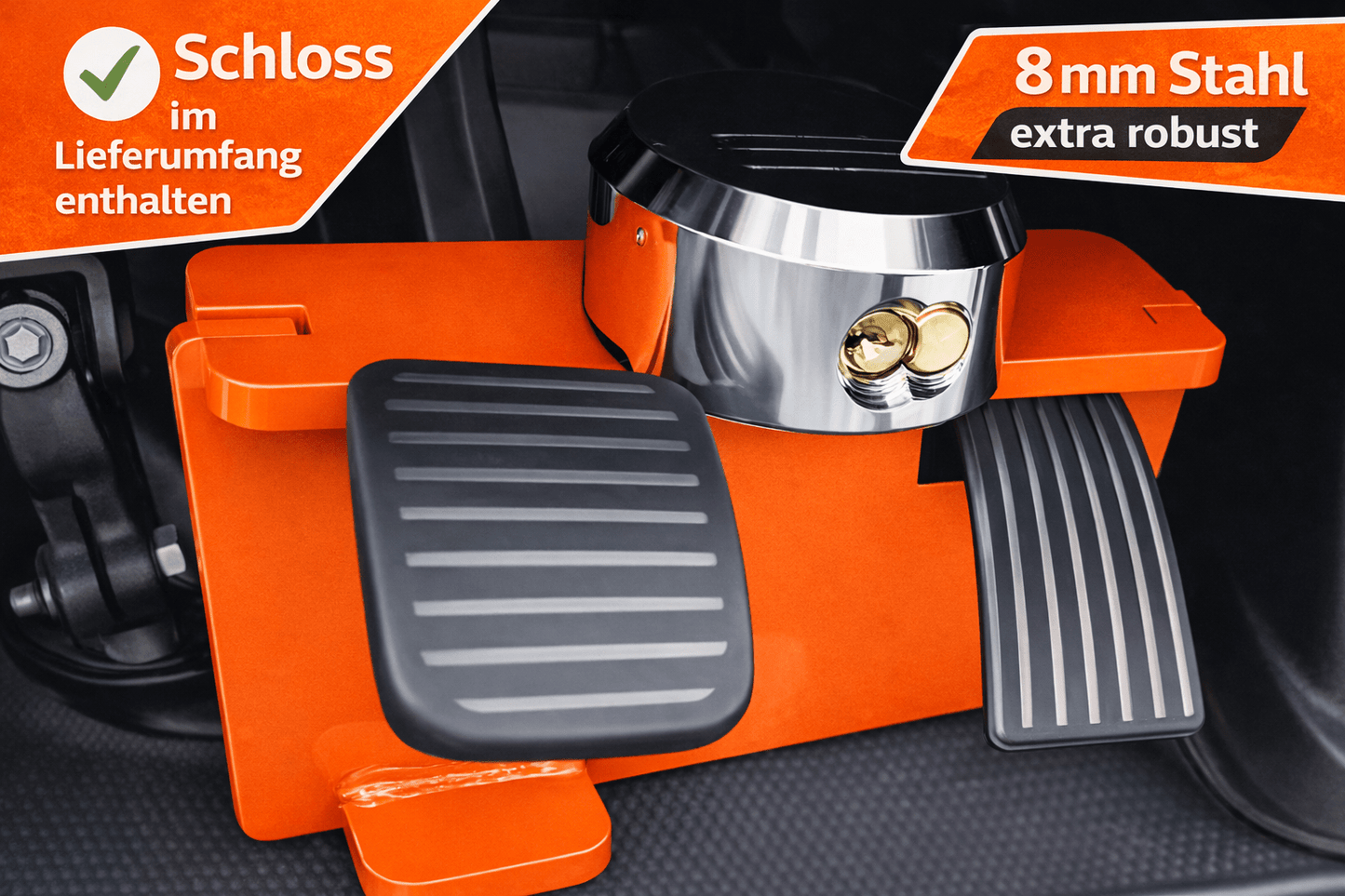 Pedal lock Fiat Ducato and identical vehicles and motorhomes including lock